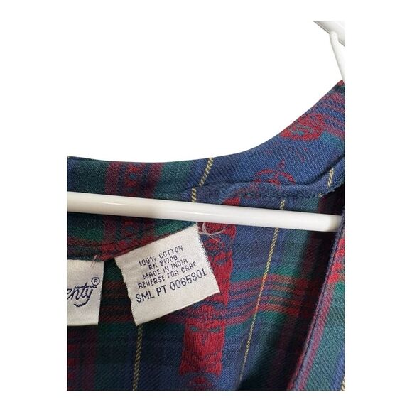 Vintage two twenty school abc teachers dress size small petite plaid chambray - Picture 5 of 15